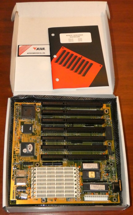 Intel 80386SX 16MHz Mainboard Model: VIP M955H00 NPM/16-H0, Headland Chipsatz, 5.25 Utilities Disk & Handbuch 1991 in OVP/NOS (Batterie entfernt) 7 ISA-Slots, 8 Sim-RAM-Banks, Ami-Bios 1990